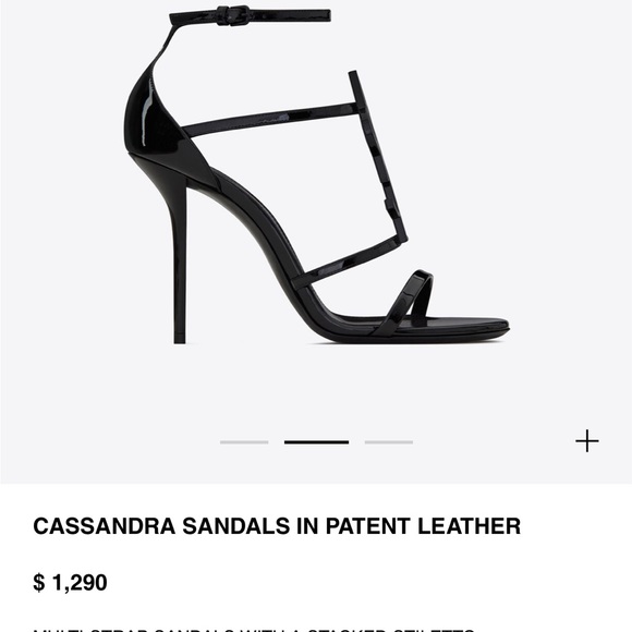 YSL CASSANDRA SANDALS IN PATENT LEATHER YVES SAINT LAURENT AUTHENTIC HEELS - Picture 7 of 8